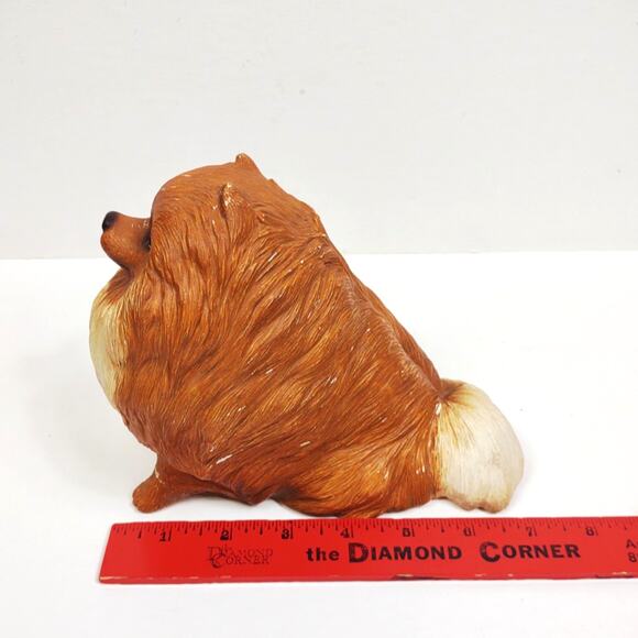 VTG 1985 Sandicast Pomeranian Dog Puppy Figurine Statue 189 Signed Sandra Brue - Picture 8 of 10